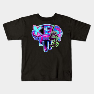 Drip style skateboarding designs Kids T-Shirt